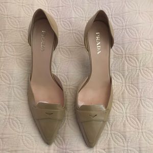 COPY - Prada Tan Patent Leather kitten Heels